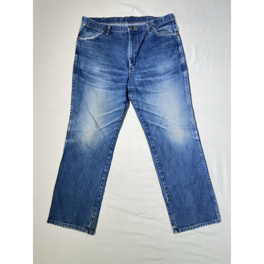 Wrangler Jeans Regular Fit Denim Classic Blue Jeans Mens 38x30 Cowboy Rodeo